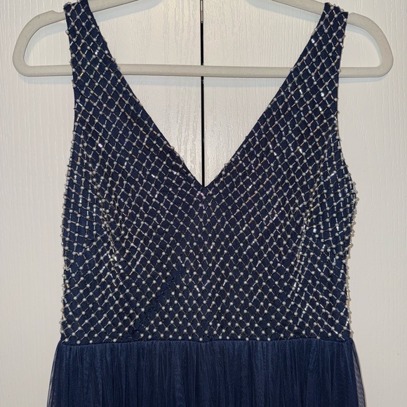 Adrianna Papell Long Mesh Embellished Gown - Picture 3 of 16